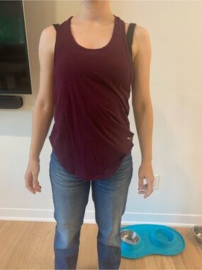 PINK Victoria's Secret Scoop Neck Tank Top - Burgundy Plum